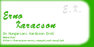 erno karacson business card